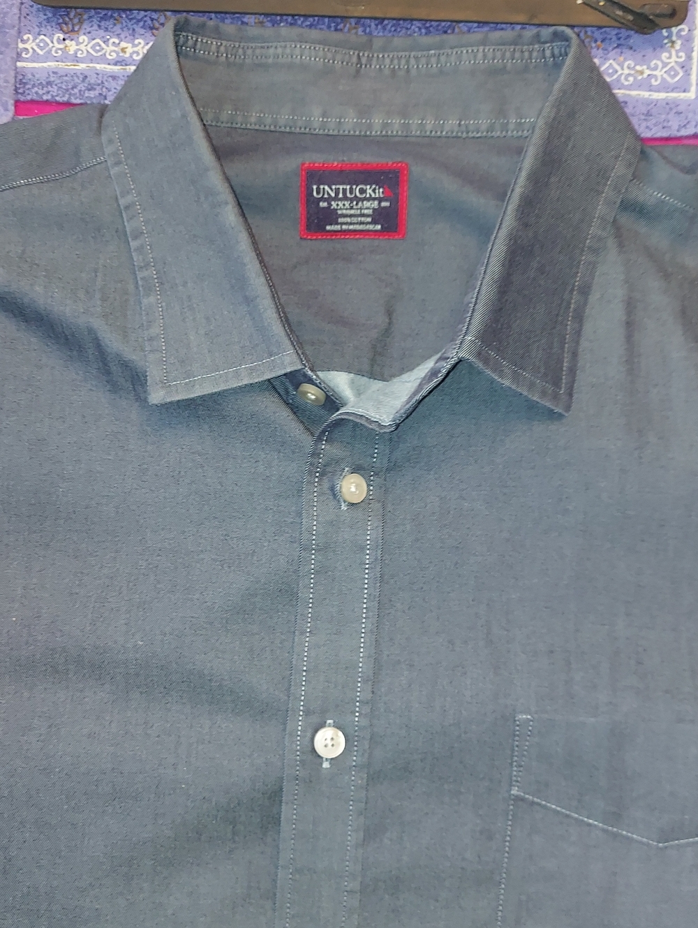 UNTUCKit Men's Slate Grey Button-Front Dress Shirt